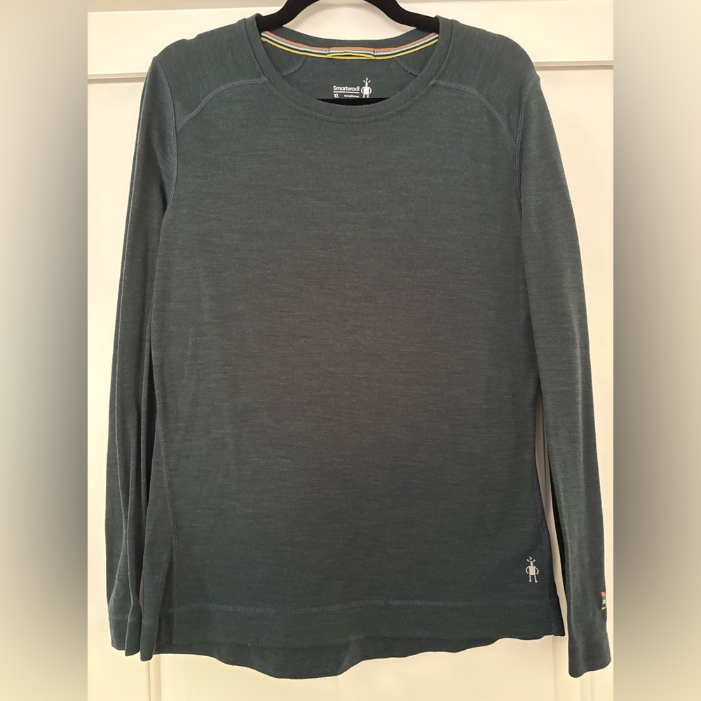 Smartwool Long-Sleeve Crew in Deep Teal - Picture 3 of 6